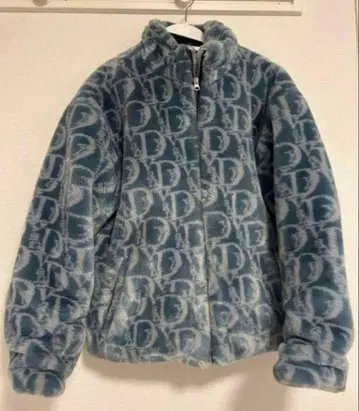HEPINK 파랑 로고 패턴 플리스 자켓