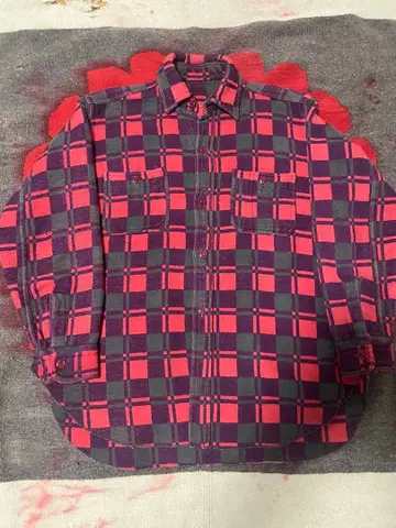 60s BRENT 밴드 포함 헤비 플란넬 셔츠 뱀 플란넬 바닥 플란넬