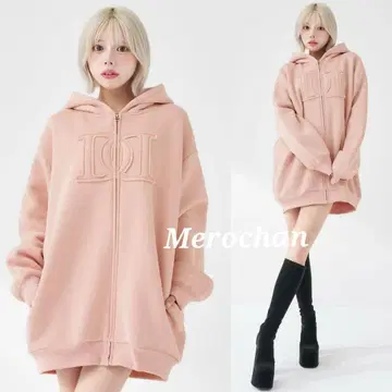 다리치 아플리케 DD 로고 후드티 [ 핑크 ]