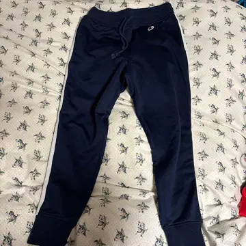 챔피온 네이비 사이드 스트라이프 조거 팬츠