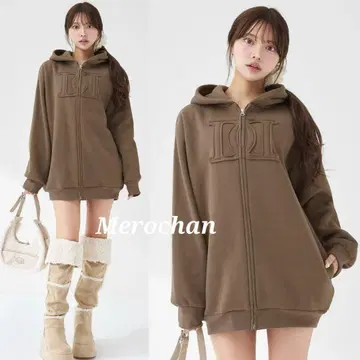 다리치 아플리케 DD 로고 후드티 [ 모카 ]