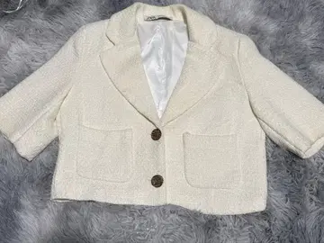 ZARA 트위드 숏 블레이저 S