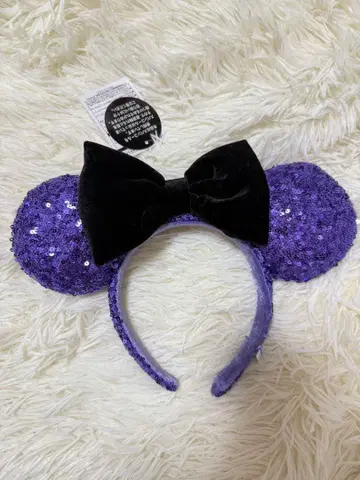 디즈니 머리띠 스팽글 퍼플