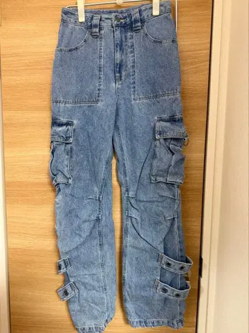 x-girl 데님 카고 팬츠