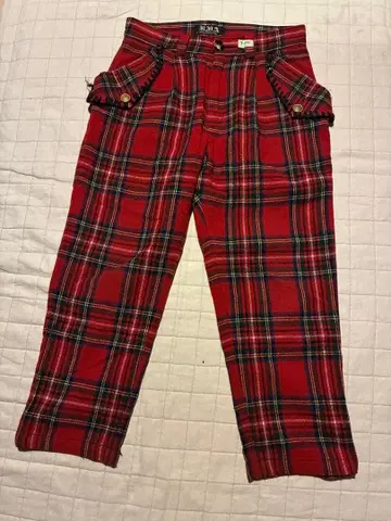 RHA 레드 체크 S 사이즈 팬츠