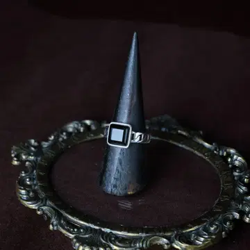 실버925 silver 스퀘어 오닉스 반지/경량 연마 마감/18호