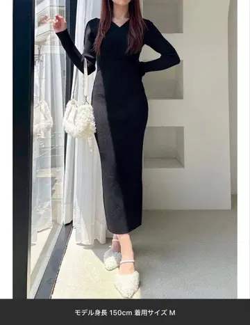 니트 원피스 블랙 M