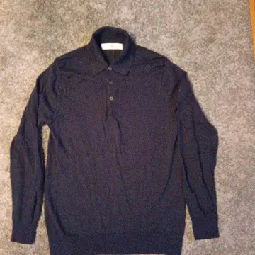 GREEN LABEL RELAXING 네이비 니트 긴팔 피케 셔츠 S