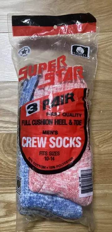 Deadstock 90'S SUPER STAR CREW SOCKS