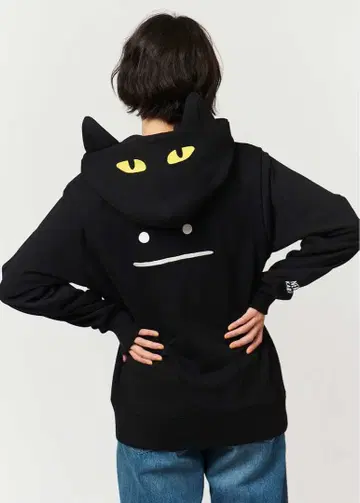 고양이 가면 뷰티풀 섀도우 쭈리 백 페이스 지퍼 후드티 S 사이즈