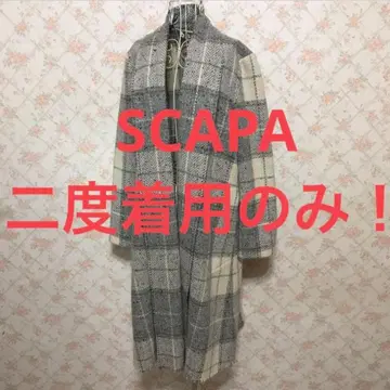 SCAPA/스캐파 긴팔 롱 코트 38.M.9호 그레이.화이트.체크