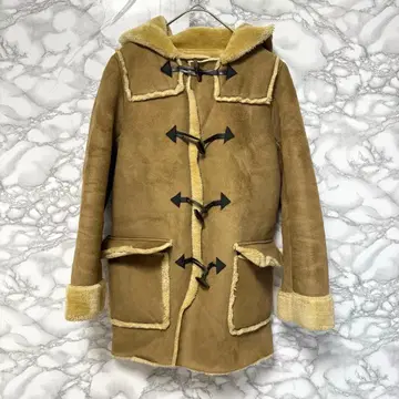 [ 유나이티드 애로우즈 ] 무스탕 코트 더플 코트 후드 부착 S