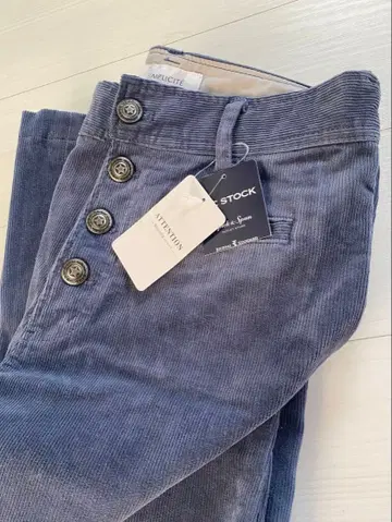 B.S STOCK 코듀로이 플레어 팬츠 블루