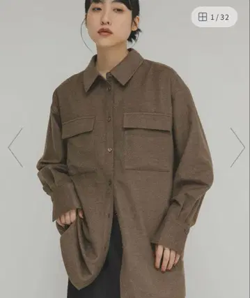 새상품 택 포함 KBF 울 MIX 루즈 셔츠 ONE