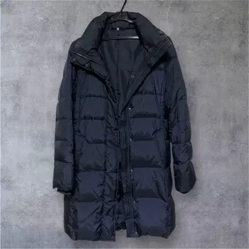 무인양품 네이비 후드 부착 롱 다운 자켓 MUJI 다운 90%