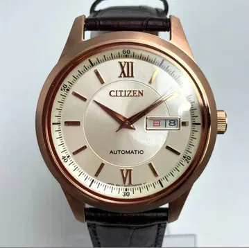 CITIZEN 메카니컬 데이&데이트 핑크 골드 색상 NY4052-16A