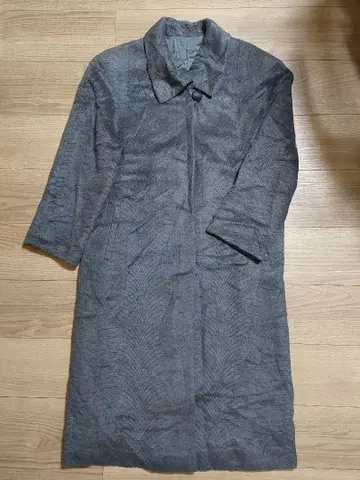 최고급 수리 알파카 실크 혼방 담요 원단 빈티지 롱 코트 그레이