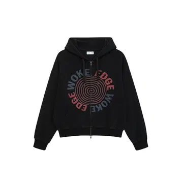 WOKE EDGE Washed Thermal Zip Hoodie
