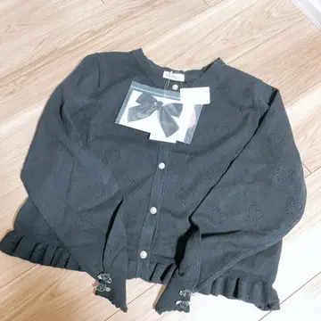 [ 미사용 새상품 ] 시마무라 아오키 미사코 니트 가디건 하트 무늬 블랙