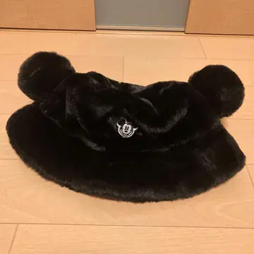 디즈니 미키 버킷햇 퍼 모자 블랙