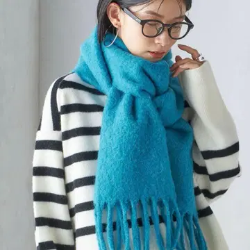 [ SHIPS ] 자수 모헤어 믹스 머플러