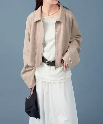 [ 택 포함 미사용 새상품 ] mystic 페이크 스웨이드 숏 자켓