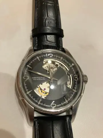 HAMILTON 오픈 하트 자동 와인딩 손목시계 스켈레톤