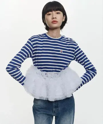 Bibiy. 비비 비비 FRANCINE TULLE TOP 블루