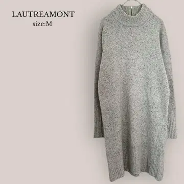 로트레아몽 LAUTREAMONT 니트 원피스 하이넥 무릎 기장 울 혼방