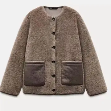 컨디션 최상 ZARA 브라운 보아 자켓 아우터 S=L 정도 여유