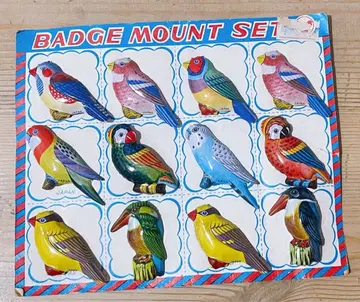 쇼와 레트로 빈티지 브로치 양철 새 문조 잉꼬