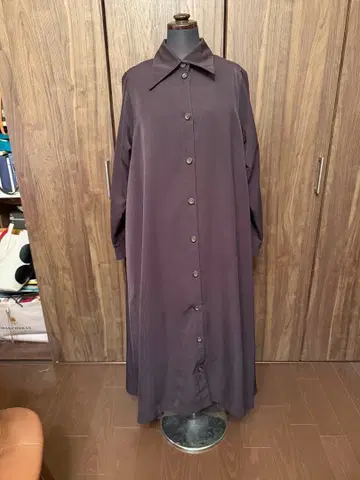 새상품급! 브라운 광택 코트 드레스, 원피스로도!