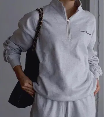 room306 CONTEMPORARY 그레이 하프 지퍼 맨투맨