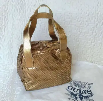 GUIA'S  큐브형 백 앤틱 골드 이탈리아제