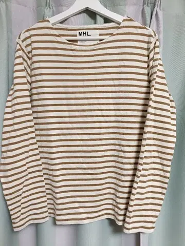 MHL. 화이트 브라운 스트라이프 L 사이즈