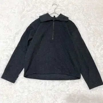 M258 [ 유니클로 ] 하프 지퍼 트레이닝복 리브 소매 스트레치성 긴팔