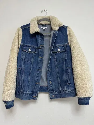 TOPSHOP 카라 부착 데님 자켓