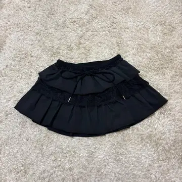 ACLENT 코튼 레이스 티어드 미니 스커트