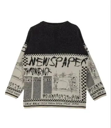 NEWS PAPER JACQUARED KNIT TOP 블랙