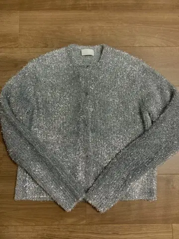 실버 라메 믹스 가디건 긴팔