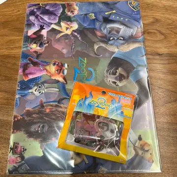 주토피아 2 A4 클리어 파일 프레이크 씰 세트