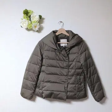 새상품급 자유구 카키색 카라 부착 다운 자켓 [ 32/XS ]