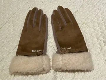 마리콴트 스웨이드 퍼 장갑 브라운