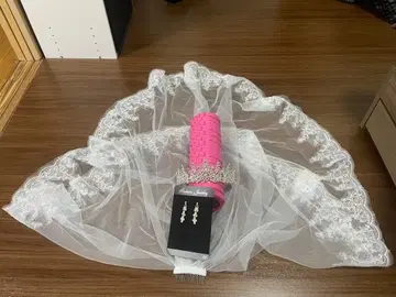 웨딩 베일 티아라 귀찌 세트