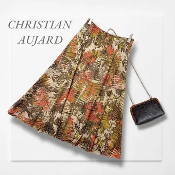 크리스찬 오자르 샤샤 스커트 (M-L) 보태니컬 무늬 고급 성인 여성