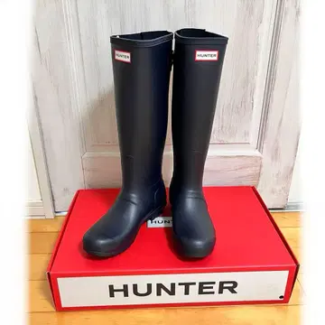 [ 새상품 ] HUNTER 롱 레인부츠 블랙 25cm UK6 조절 가능