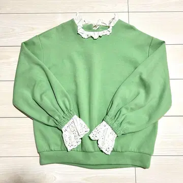 rosy monster 레이스 도킹 맨투맨 프릴 백리본