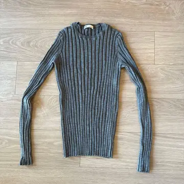 Plage 그레이 리브 긴팔 니트