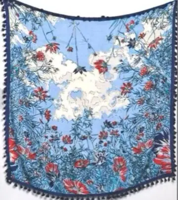 주말 세일 미사용 새상품 manipuri 폼폼 플라워 울 실크 스톨