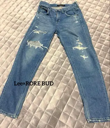 세련되고 고품질인 Lee x RORE BUD 데미지 진 S size